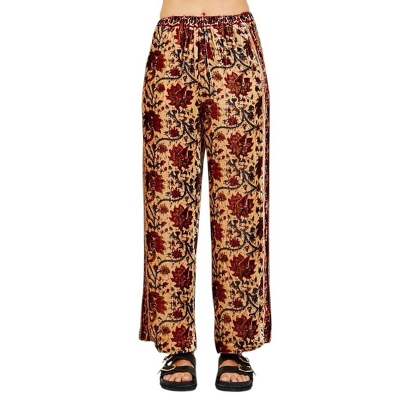 MES DEMOISELLES Cyrus Velvet Floral Pants